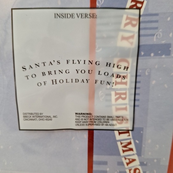 NEW BECK 3D Holiday Christmas Greeting Card - Santa Flying Air Balloon - Picture 10 of 10